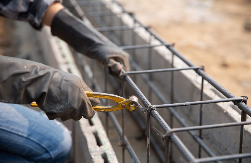 steel bar on site of construction